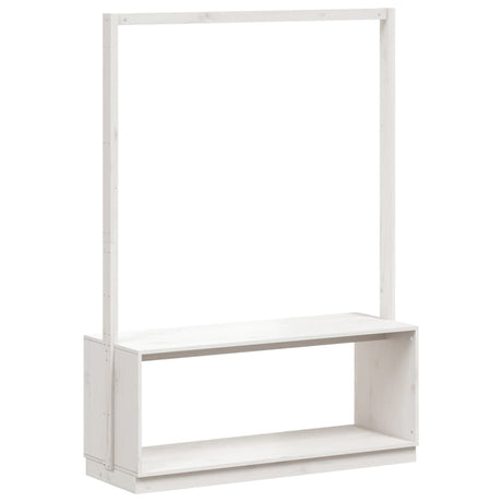 Vidaxl Clothing Rack Schuhschrank 113x40x157,5 cm Festkiefern weiß weiß