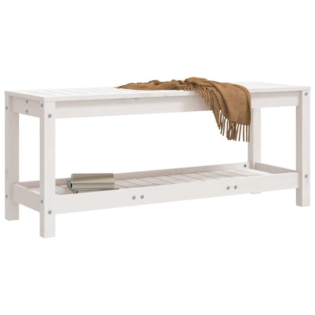 Vidaxl tuinbank 108x35x45 cm massief grenenhout wit