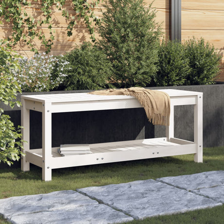 Vidaxl tuinbank 108x35x45 cm massief grenenhout wit