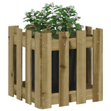 VIDAXL -Pflanzer mit Zaun 40 x 40 x 40 cm imprägniertes Kiefernholz
