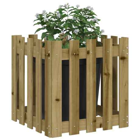 Vidaxx Pflanzgefäß mit Zaundesign 50x50x50 cm imprägniertes Kiefernholz