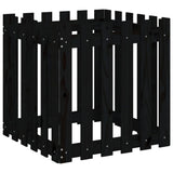 Vidaxx Pflanzgefäß mit Zaundesign 60x60x60 cm massives Kiefernholz schwarz