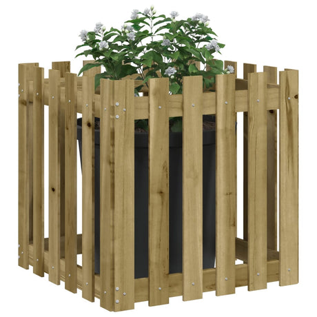Vidaxx Pflanzgefäß mit Zaundesign 60x60x60 cm imprägniertes Kiefernholz