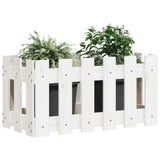Vidaxx Pflanzgefäß mit Zaundesign 60x30x30 cm massives Kiefernholz weiß