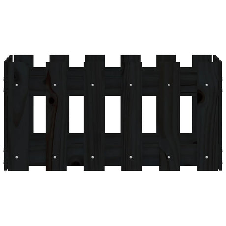 VIDAXL -Planungsbox mit Zaundesign 60x30x30 cm Festkiefer schwarz