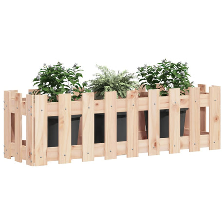 VIDAXL -Pflanzer mit einem Zaun 100x30x30 cm Kiefernholz angehoben