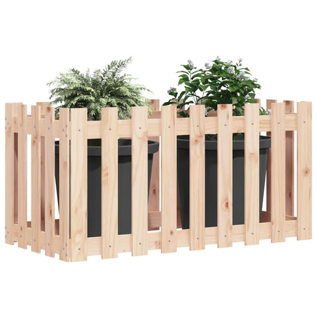 Vidaxx Pflanzkübel erhöht mit Zaundesign 100x50x50 cm Kiefernholz