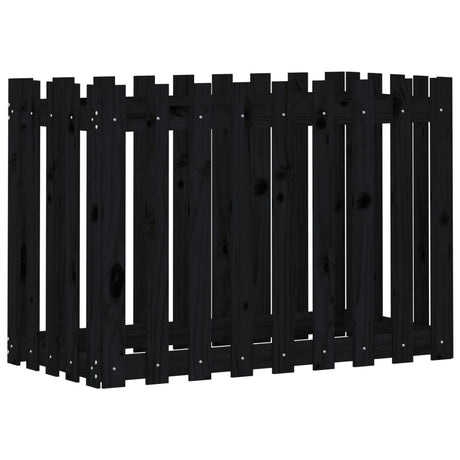 Vidaxl Pflanzterin verminderte HEK -Design 100x50x70 cm Kiefernholz schwarz schwarz