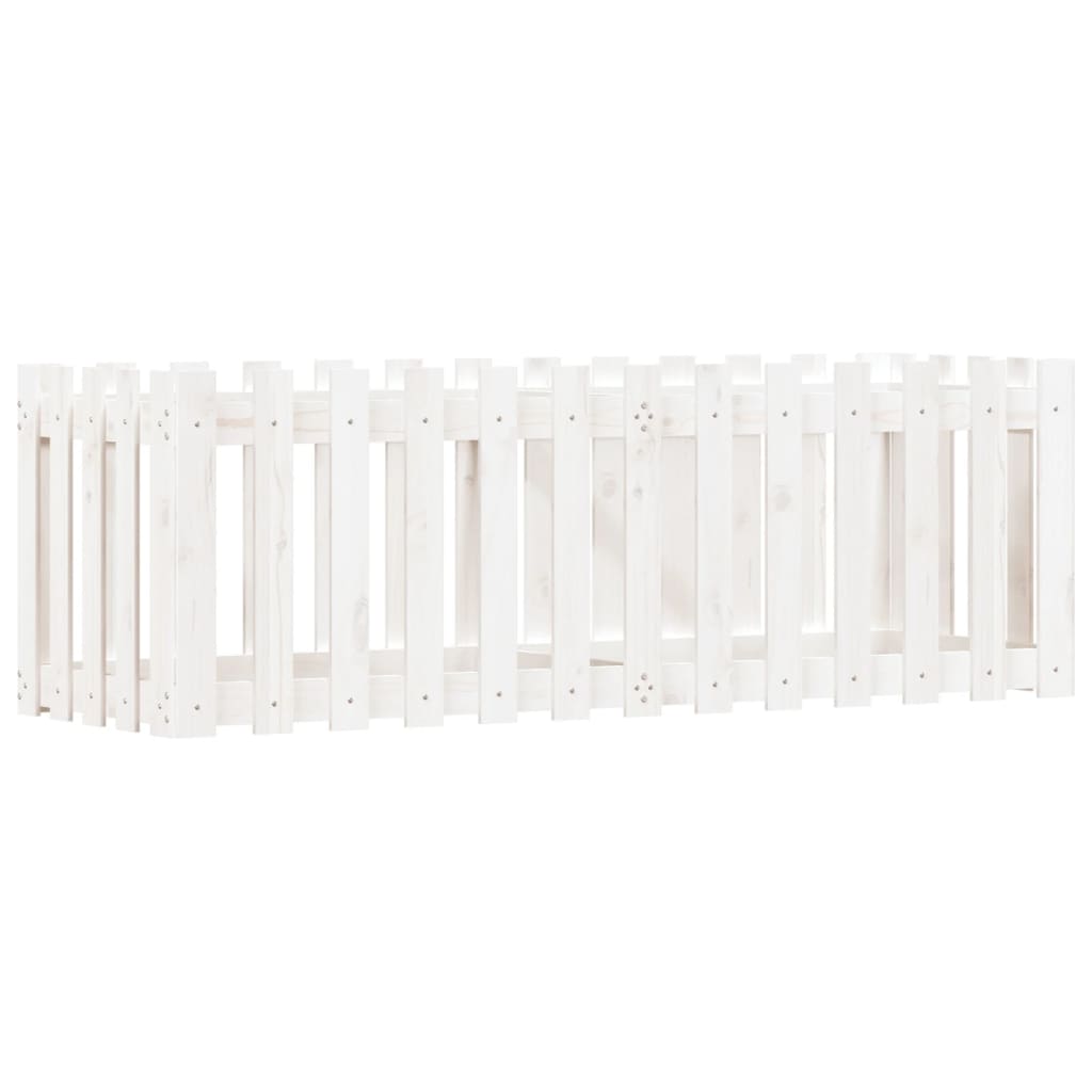 Vidaxx Pflanzgefäß Hochzaun Design 150x50x50 cm Kiefernholz weiß