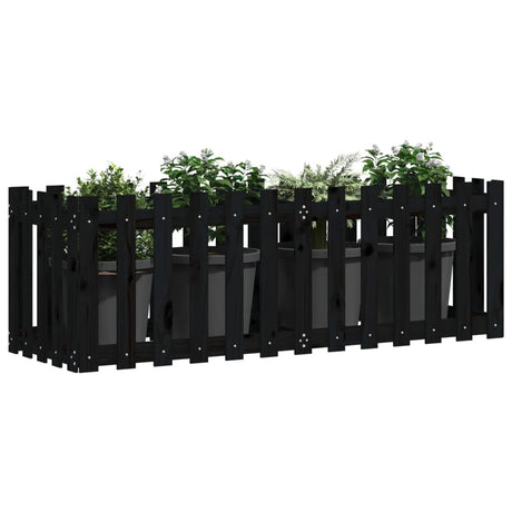 VIDAXL -Planungsbox erhöhte Zäune 150x50x50 cm Kiefernholz schwarz