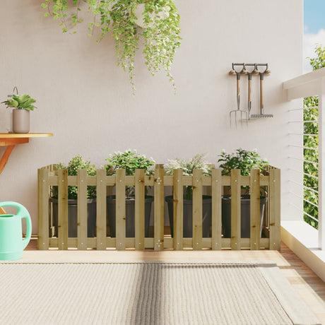 Vidaxxl Pflanzgefäß, erhöhtes Zaundesign, 150 x 50 x 50 cm, aus imprägniertem Holz