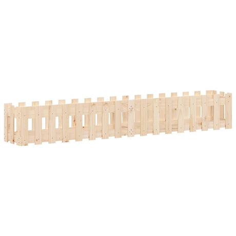 Vidaxl -Pflanzer mit Zaundesign 200x30x30 cm Kiefernholz angehoben