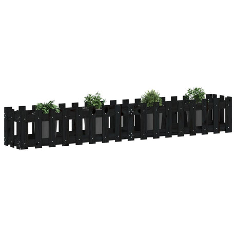 Vidaxl Pflanzer Insent HEK Design 200x30x30 cm Kiefernholz schwarz