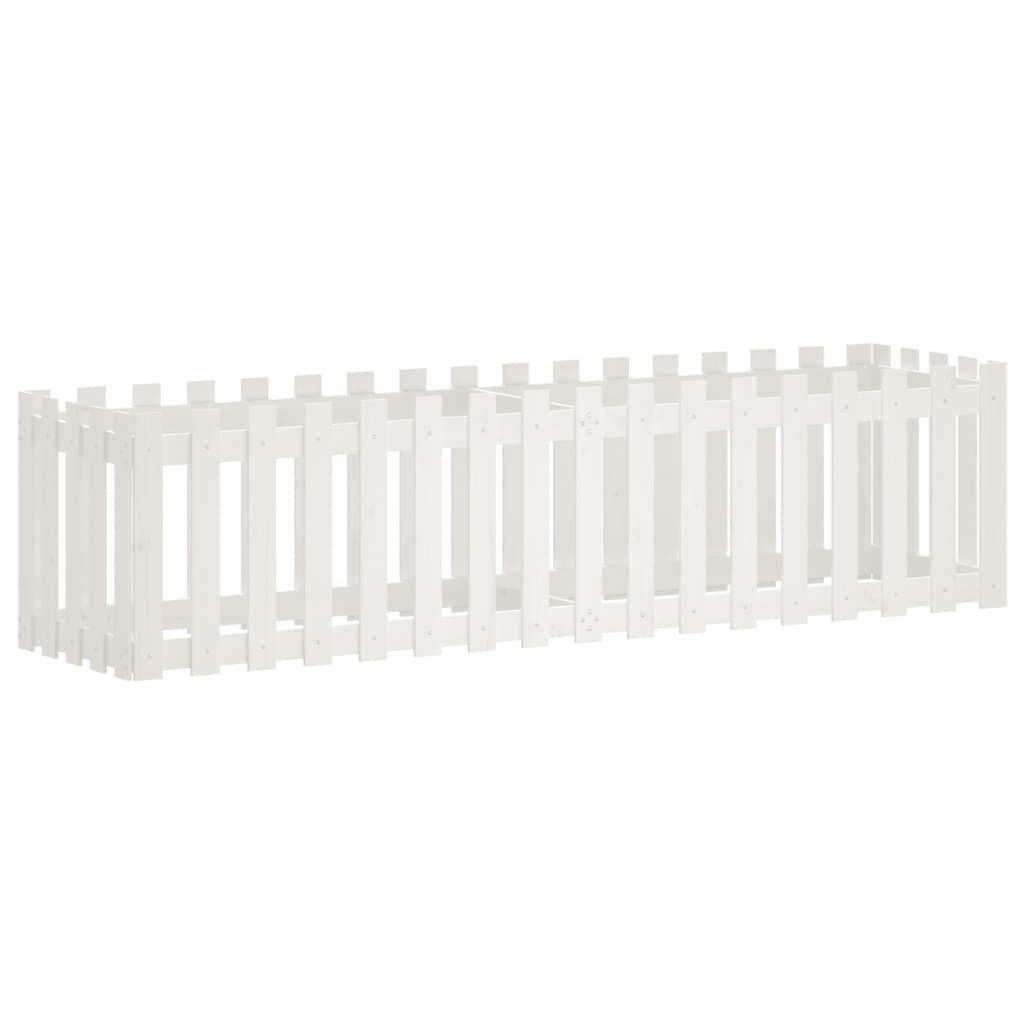 Vidaxx Pflanzkübel Hochzaun Design 200x50x50 cm Kiefernholz weiß