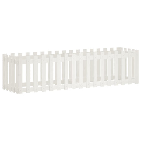 Vidaxx Pflanzkübel Hochzaun Design 200x50x50 cm Kiefernholz weiß