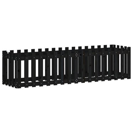 Vidaxx Pflanzgefäß Hochzaun Design 200x50x50 cm Kiefernholz schwarz