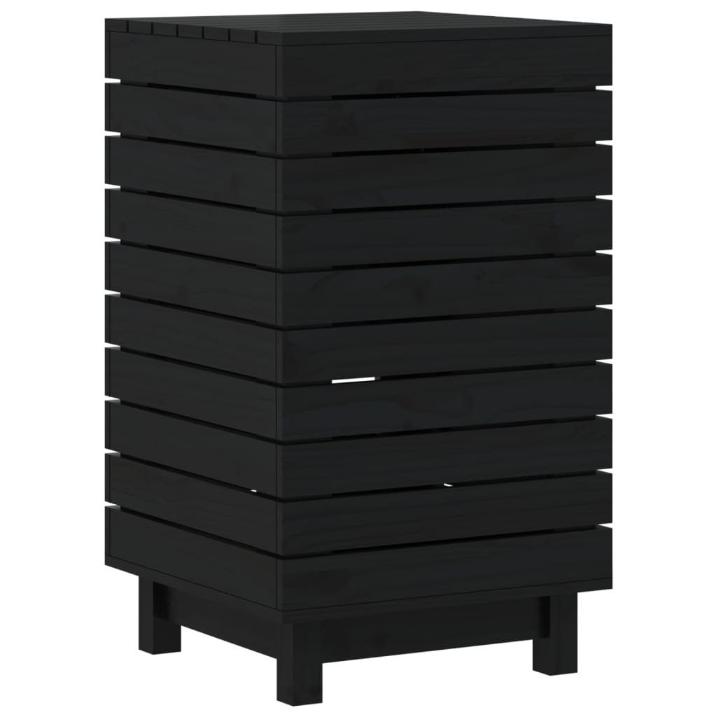 VidaXL Wäschekorb 44x44x76 cm massives Kiefernholz schwarz