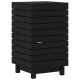 VidaXL Wäschekorb 44x44x76 cm massives Kiefernholz schwarz