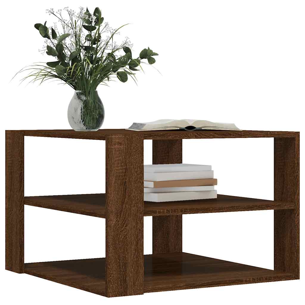 Vidaxl salontafel 58x58x40 cm bewerkt hout bruin eikenkleurig