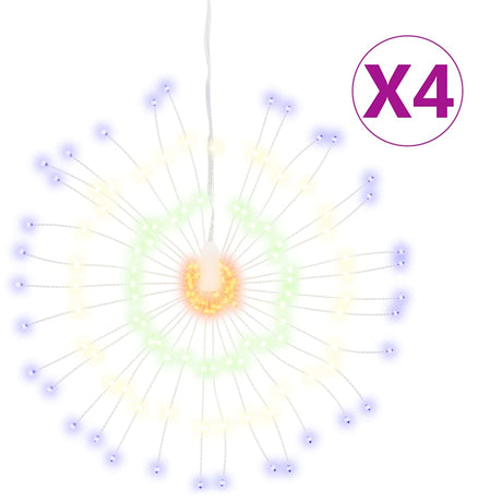 VidaXL Weihnachtsbeleuchtung Feuerwerk 4 Stk. 140 mehrfarbige LEDs 17 cm