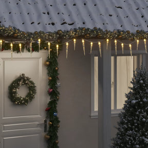 VidaXL Weihnachts-Eiszapfenlampe 100 LEDs warmweiß 10 m Acryl-PVC