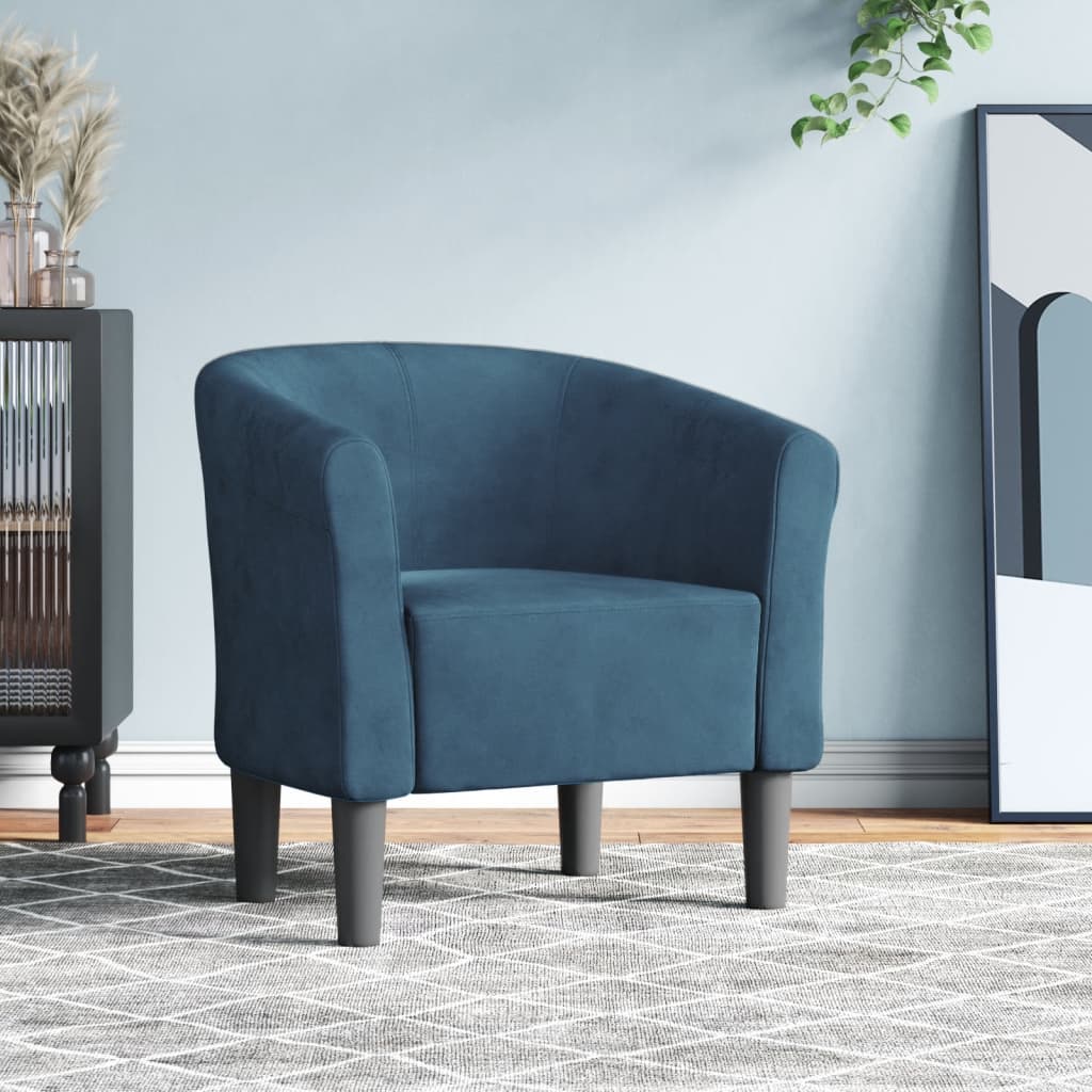 Vidaxl kuipstoel fluweel donkerblauw