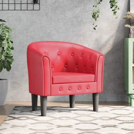 Vidaxl kuipstoel kunstleer rood