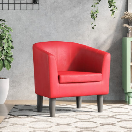 Vidaxl kuipstoel kunstleer rood