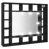 Vidaxl spiegelkast met led-verlichting 91x15x76,5 cm zwart