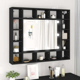 Vidaxl spiegelkast met led-verlichting 91x15x76,5 cm zwart