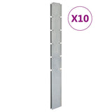 VidaXL Zaunpfosten 10 Stück 160 cm verzinkter Stahl silberfarben