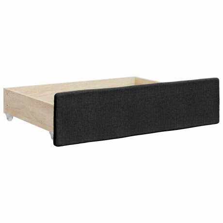 Vidaxl bedlades 2 st bewerkt hout en stof zwart