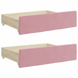 Vidaxl bedlades 2 st bewerkt hout en fluweel roze