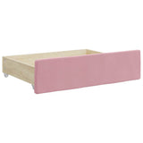 Vidaxl bedlades 2 st bewerkt hout en fluweel roze