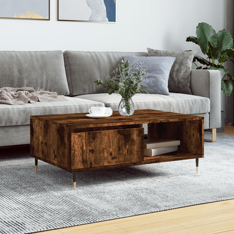 Vidaxl salontafel 90x60x35 cm bewerkt hout gerookt eikenkleurig