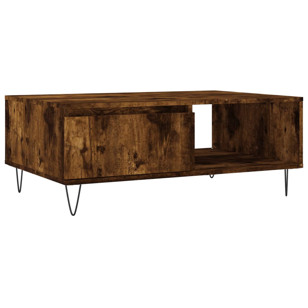 Vidaxl salontafel 90x60x35 cm bewerkt hout gerookt eikenkleurig