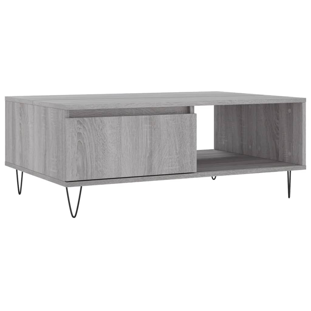 Vidaxl salontafel 90x60x35 cm bewerkt hout grijs sonoma eikenkleurig
