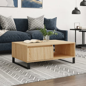 Vidaxl salontafel 90x60x35 cm bewerkt hout sonoma eikenkleurig