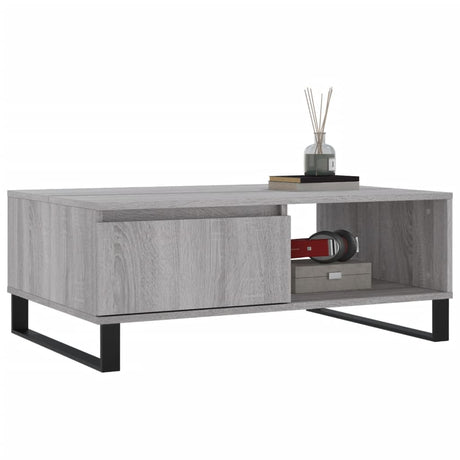 Vidaxl salontafel 90x60x35 cm bewerkt hout grijs sonoma eikenkleurig