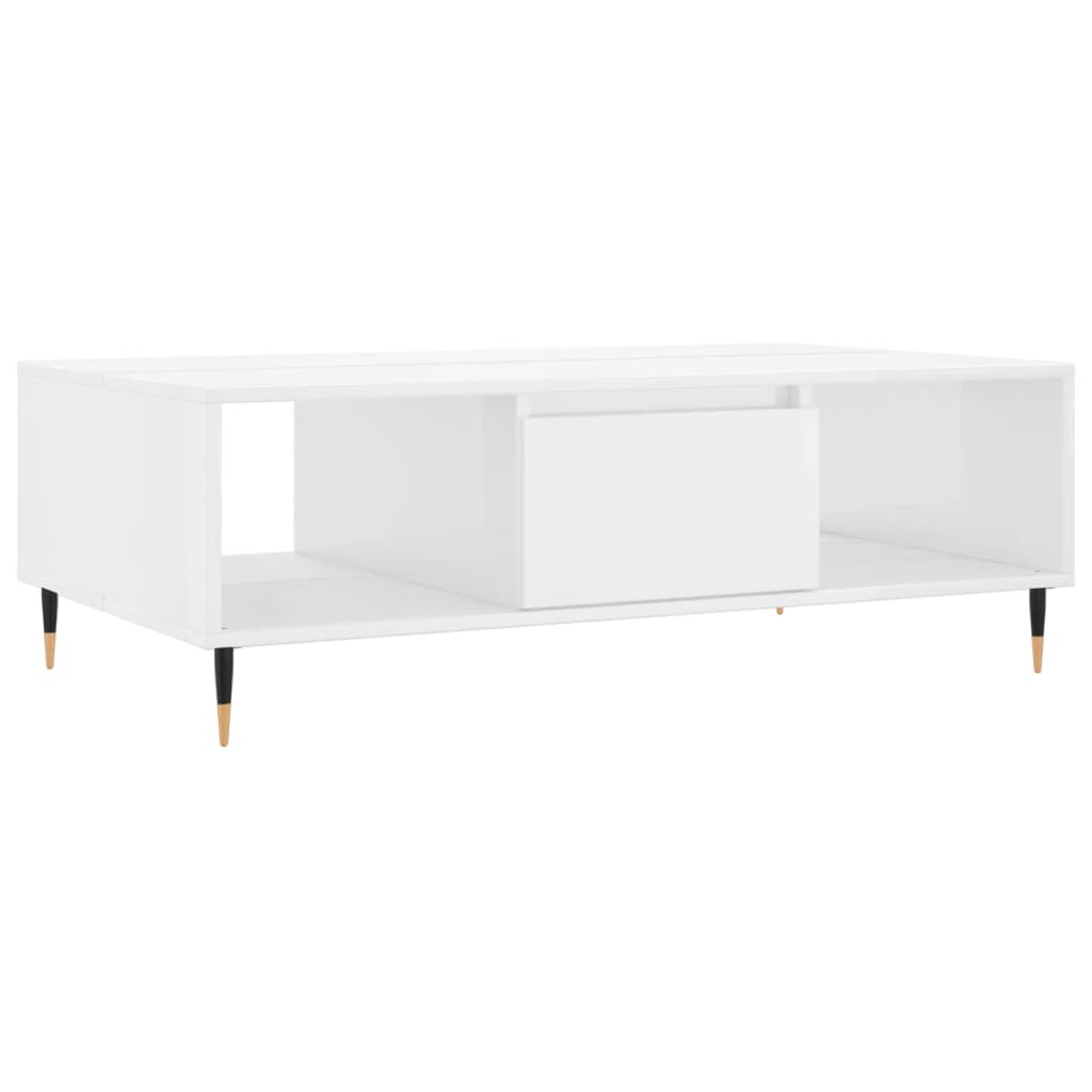 Vidaxl salontafel 104x60x35 cm bewerkt hout hoogglans wit