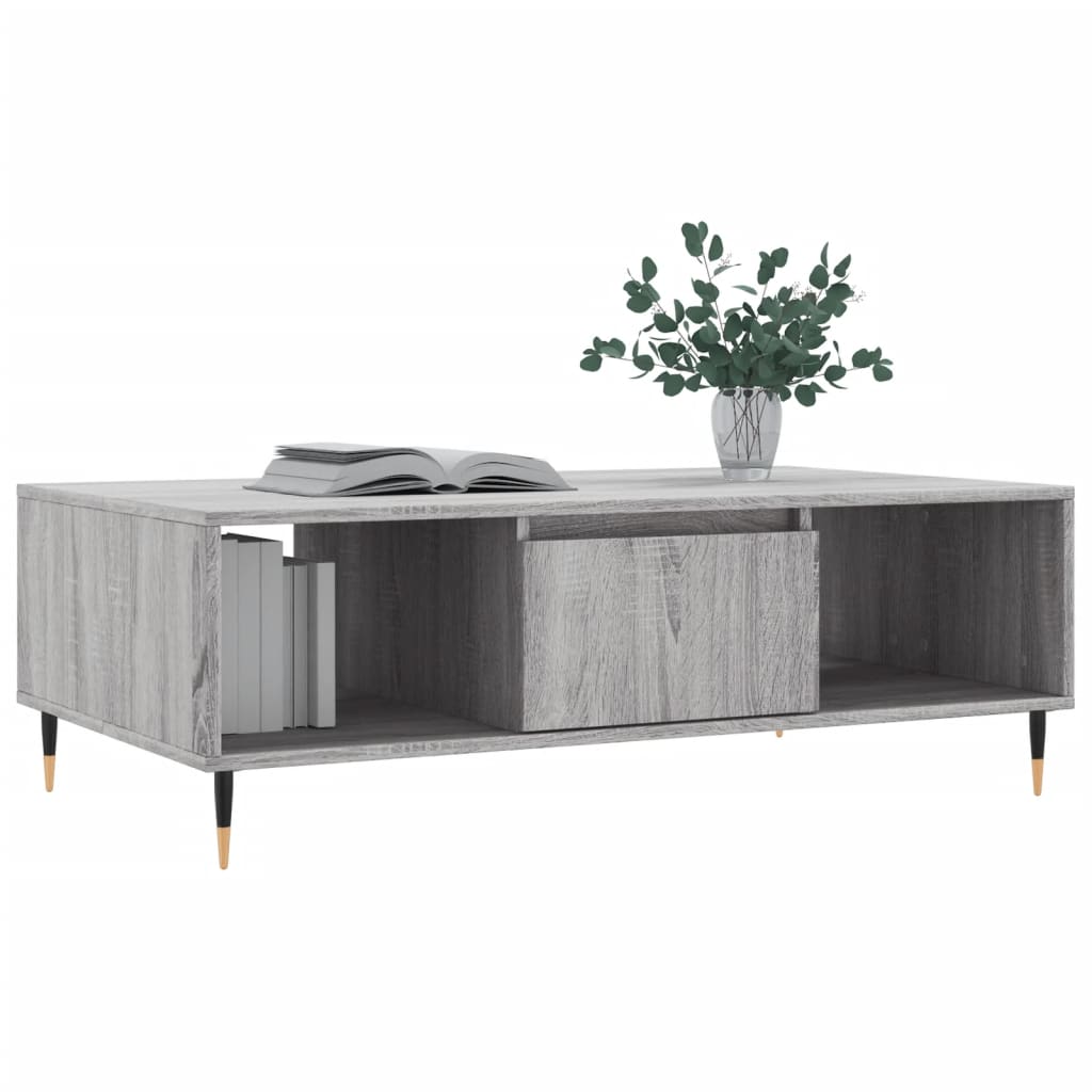 Vidaxl salontafel 104x60x35 cm bewerkt hout grijs sonoma