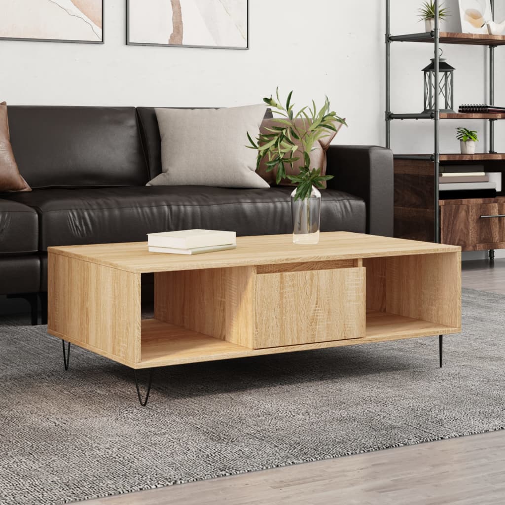 Vidaxl salontafel 104x60x35 cm bewerkt hout sonoma eikenkleurig