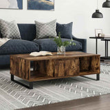 Vidaxl salontafel 104x60x35 cm bewerkt hout gerookt eikenkleurig
