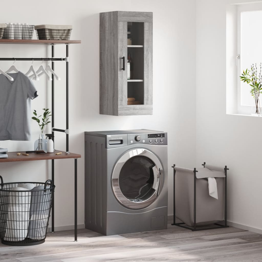 Vidaxl wandkast 34,5x34x90 cm grijs sonoma eikenkleurig
