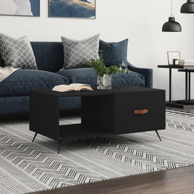 Vidaxl salontafel 90x50x40 cm bewerkt hout zwart