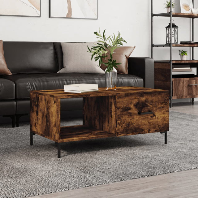 Vidaxl salontafel 90x50x40 cm bewerkt hout gerookt eikenkleurig