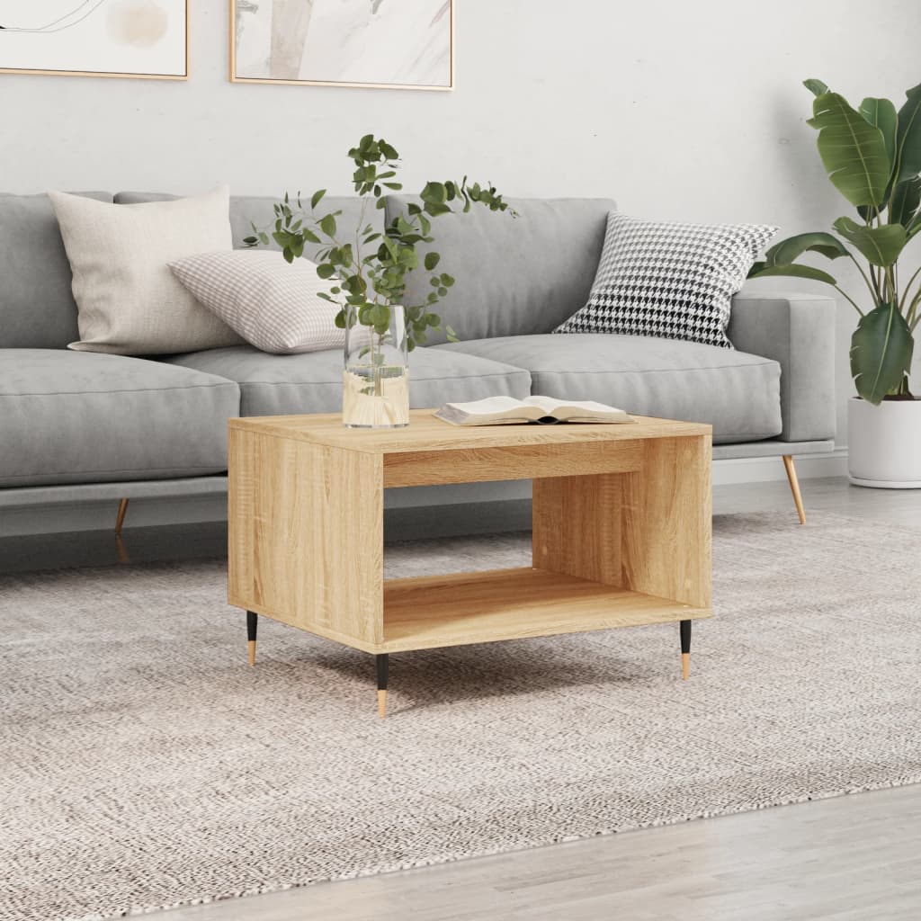 Vidaxl salontafel 60x50x40 cm bewerkt hout sonoma eikenkleurig