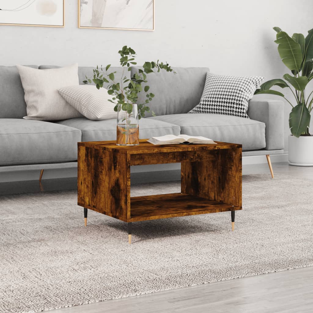Vidaxl salontafel 60x50x40 cm bewerkt hout gerookt eikenkleurig