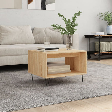 Vidaxl salontafel 60x50x40 cm bewerkt hout sonoma eikenkleurig