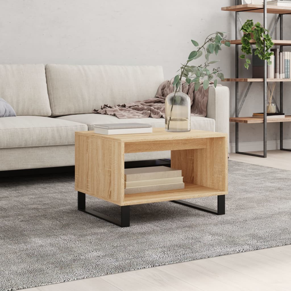Vidaxl salontafel 60x50x40 cm bewerkt hout sonoma eikenkleurig